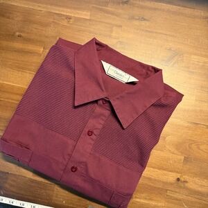 Classics by Palmland Men's Burgundy Ribbed Short Sleeve Pullover‎ Shirt 3XLT